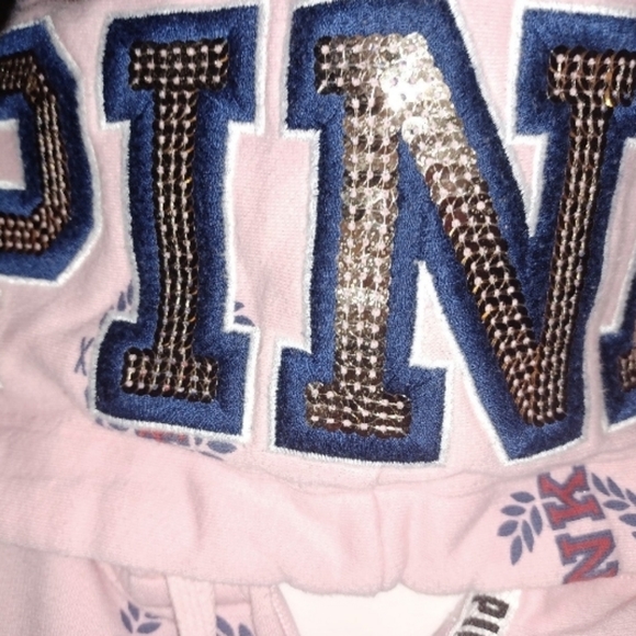 RARE HTF VS PINK LOGO GORGEOUS SEQUINS HOODIE SIZE LARGE LITTLE OVERSIZED - Picture 2 of 12